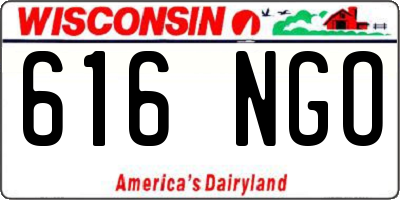 WI license plate 616NGO