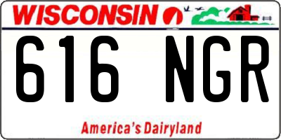 WI license plate 616NGR