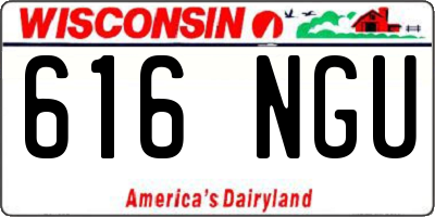 WI license plate 616NGU
