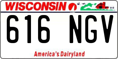 WI license plate 616NGV