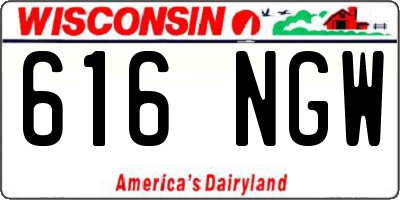 WI license plate 616NGW