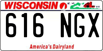 WI license plate 616NGX