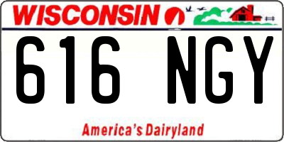 WI license plate 616NGY