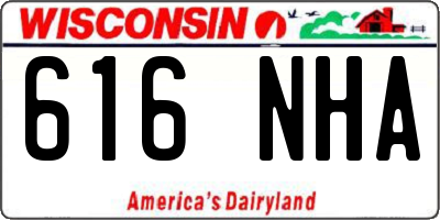 WI license plate 616NHA