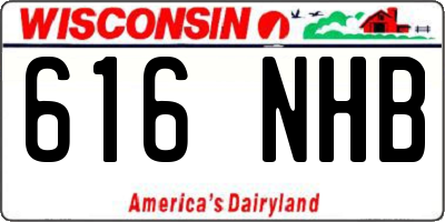 WI license plate 616NHB