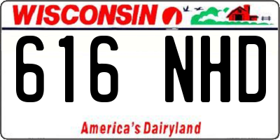 WI license plate 616NHD