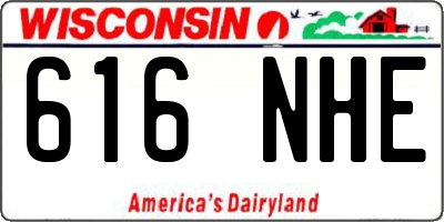 WI license plate 616NHE