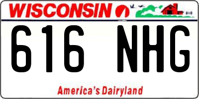 WI license plate 616NHG