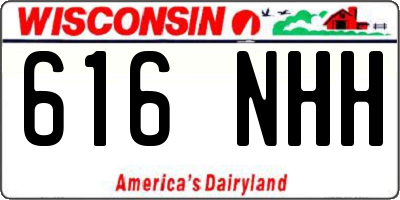 WI license plate 616NHH