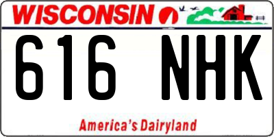 WI license plate 616NHK