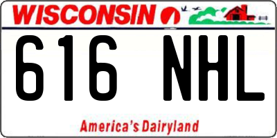 WI license plate 616NHL