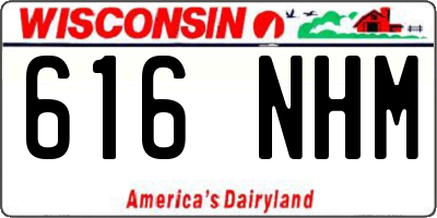 WI license plate 616NHM