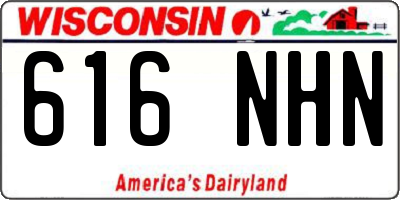 WI license plate 616NHN