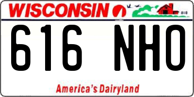 WI license plate 616NHO