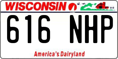 WI license plate 616NHP