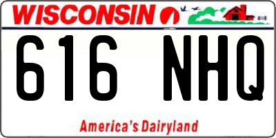 WI license plate 616NHQ