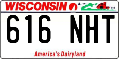 WI license plate 616NHT