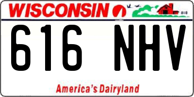 WI license plate 616NHV