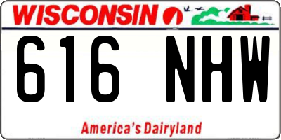 WI license plate 616NHW