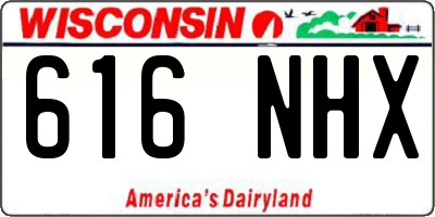 WI license plate 616NHX