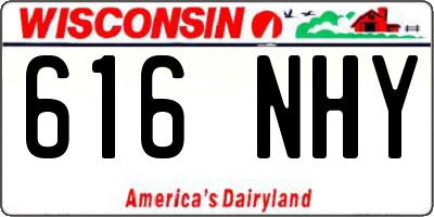 WI license plate 616NHY