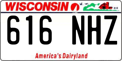 WI license plate 616NHZ