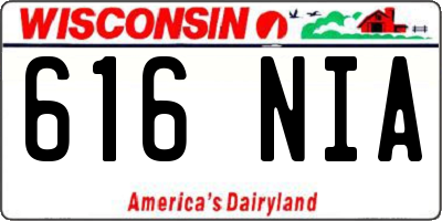 WI license plate 616NIA