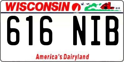 WI license plate 616NIB
