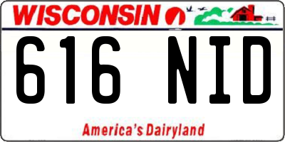 WI license plate 616NID