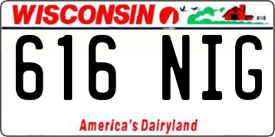 WI license plate 616NIG
