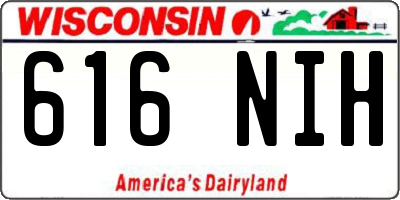 WI license plate 616NIH
