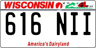 WI license plate 616NII