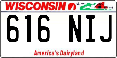 WI license plate 616NIJ