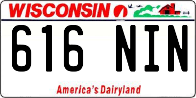 WI license plate 616NIN