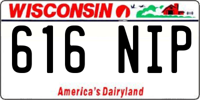 WI license plate 616NIP