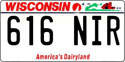 WI license plate 616NIR