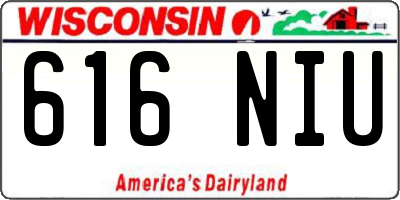 WI license plate 616NIU