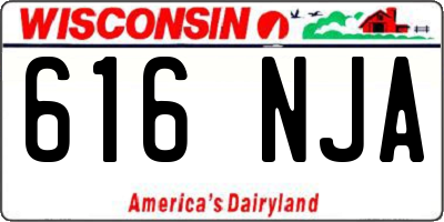 WI license plate 616NJA