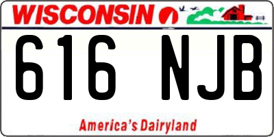 WI license plate 616NJB