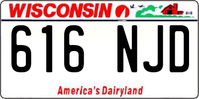 WI license plate 616NJD