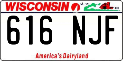 WI license plate 616NJF