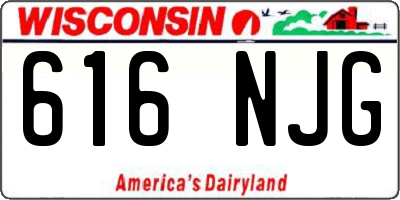 WI license plate 616NJG