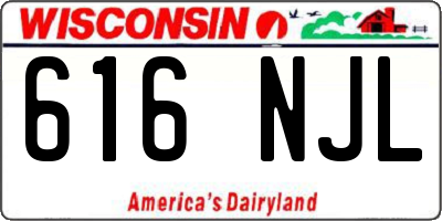 WI license plate 616NJL