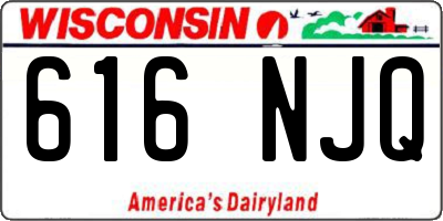 WI license plate 616NJQ