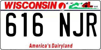 WI license plate 616NJR