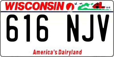 WI license plate 616NJV