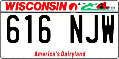 WI license plate 616NJW