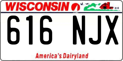 WI license plate 616NJX