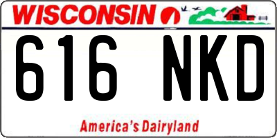 WI license plate 616NKD