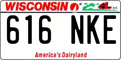 WI license plate 616NKE